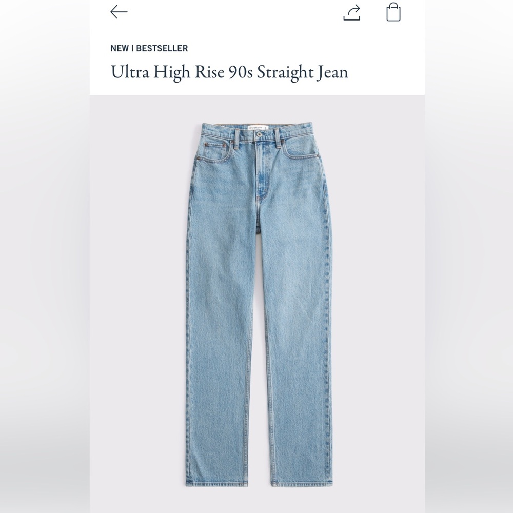 Women’s NWT Abercrombie 90’s straight jeans. Size 12 Long, curve love